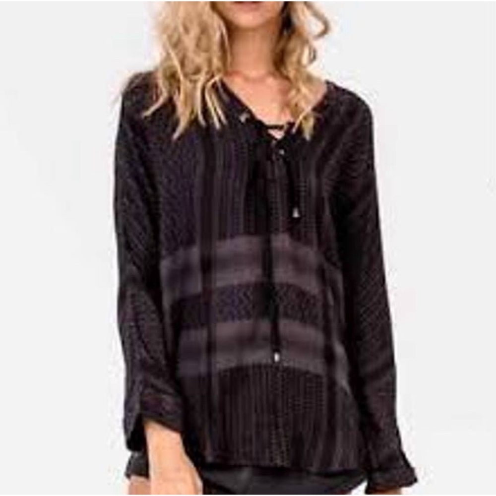 Rails Lily Pullover Blouse in Onyx Jacquard